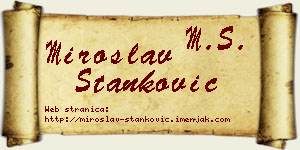 Miroslav Stanković vizit kartica